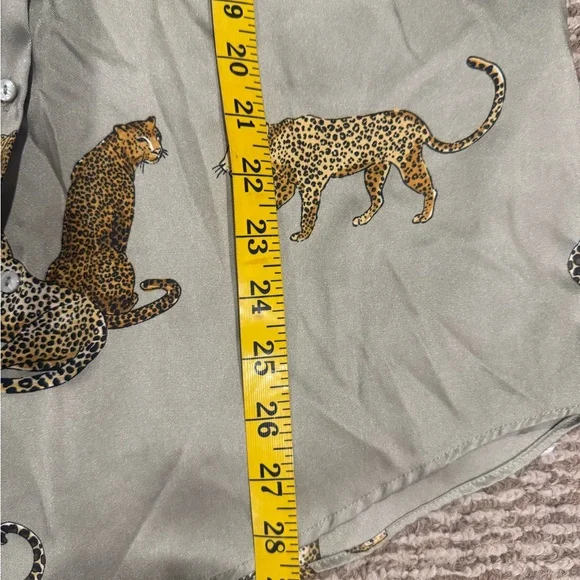 Zara Khaki and Leopard Print Blouse - Picture 4 of 7